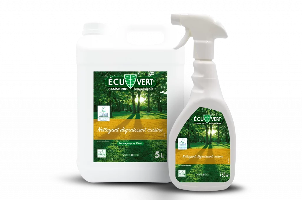 EcuVert Nettoyant degraissant cuisine 2025 - 750 ml et 5 litres