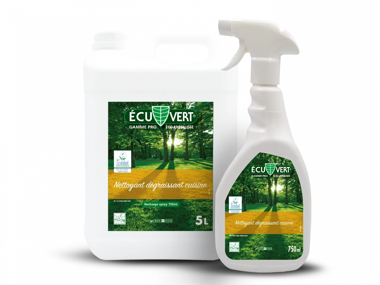 EcuVert Nettoyant degraissant cuisine 2025 - 750 ml et 5 litres