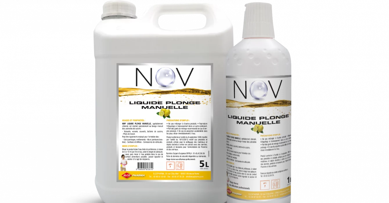 NOV Liquide plonge manuelle 1L et 5L NOV Liquide plonge manuelle 1L et 5L