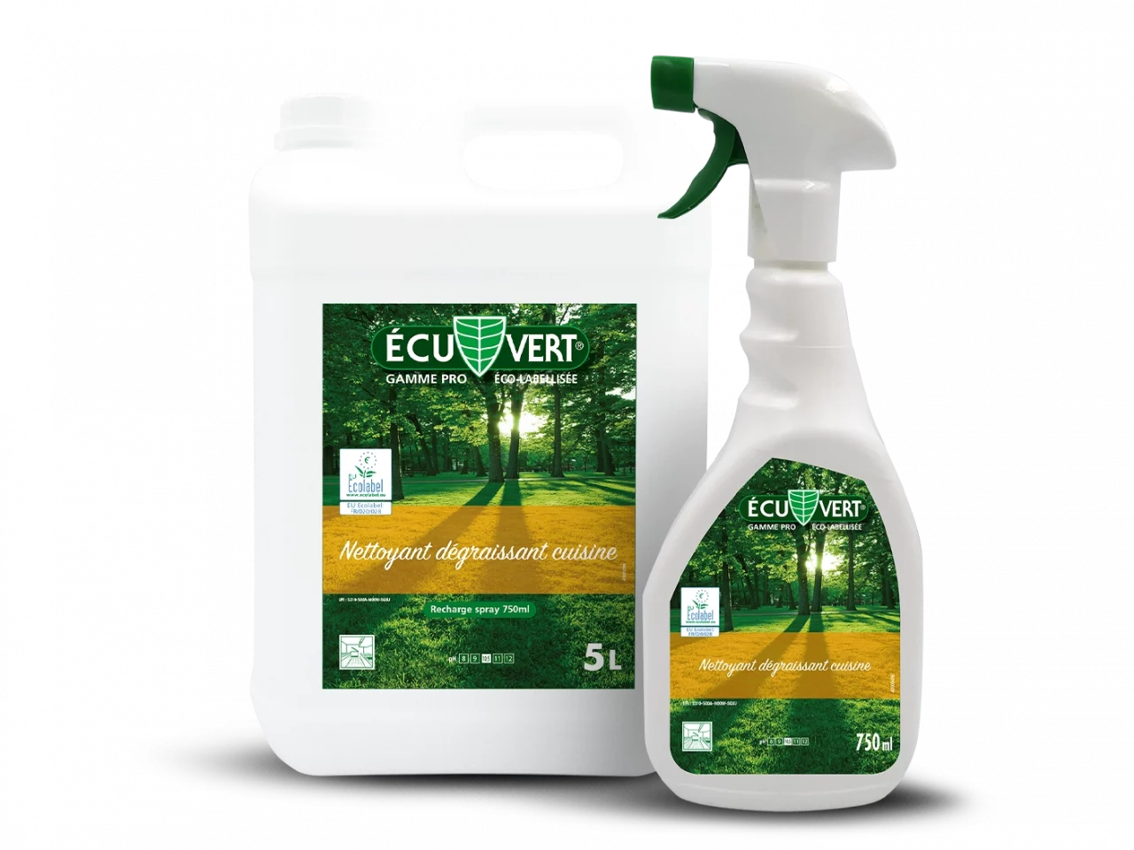 EcuVert Nettoyant degraissant cuisine 2025 - 750 ml et 5 litres