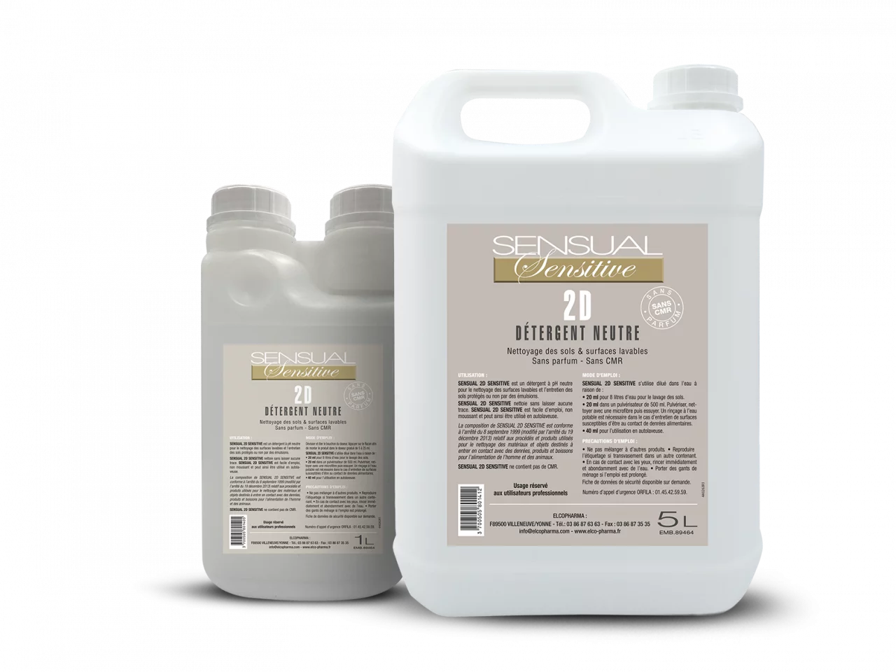 SENSUAL 2D SENSITIVE sans parfum 2 bidons